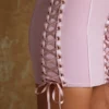 Emira snørbar korsett-bandeau-minikjole i mauve