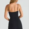 Emmy Modal Sweetheart-Neck A-Line minikjole i svart