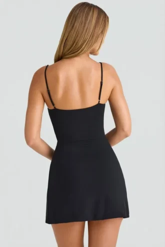Emmy Modal Sweetheart-Neck A-Line minikjole i svart