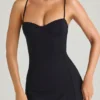 Emmy Modal Sweetheart-Neck A-Line minikjole i svart