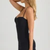Emmy Modal Sweetheart-Neck A-Line minikjole i svart