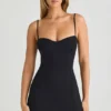 Emmy Modal Sweetheart-Neck A-Line minikjole i svart