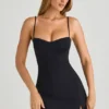 Emmy Modal Sweetheart-Neck A-Line minikjole i svart