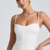 Esme Modal Ruched Layered Tank Top i hvitt