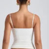 Esme Modal Ruched Layered Tank Top i hvitt