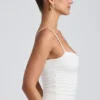Esme Modal Ruched Layered Tank Top i hvitt
