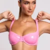 Estelle vinyl-bralette med bøyle i rosa