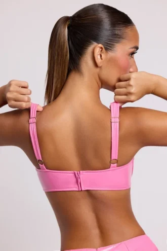 Estelle vinyl-bralette med bøyle i rosa