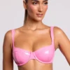 Estelle vinyl-bralette med bøyle i rosa