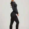 Eulalie Slinky Jersey Jumpsuit med sløyfe i svart