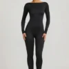 Eulalie Slinky Jersey Jumpsuit med sløyfe i svart