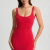 Evie bodycon-minikjole med lav rygg i kirsebærrød