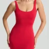 Evie bodycon-minikjole med lav rygg i kirsebærrød