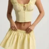 Faela Ruched Cotton-Poplin Corset Top i sitrongul