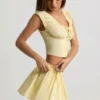 Faela Ruched Cotton-Poplin Corset Top i sitrongul
