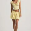 Faela Ruched Cotton-Poplin Corset Top i sitrongul