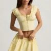 Faela Ruched Cotton-Poplin Corset Top i sitrongul