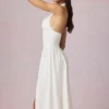 Farrah Modal Broderie Anglaise halterneck-midaxi-kjoler i hvitt
