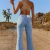 Flare For You Tall jeans med høy midje og utvidet ben i lys blå vask