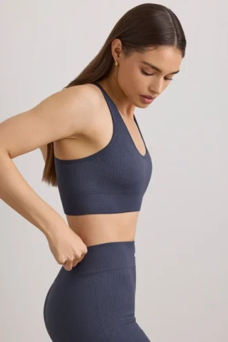 FlexiRib sports-BH med racerrygg i indigo-skifer
