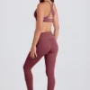 Foldbare leggings med midje og stropper i Acai