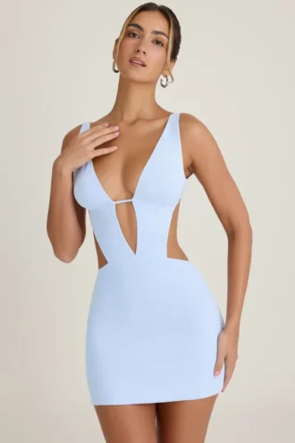 Gaia Cut-Out A-Line minikjole i periwinkleblå
