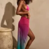 Gelato Ruched Midi Sarong i grønn multi
