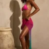 Gelato Ruched Midi Sarong i grønn multi