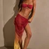 Gelato Ruched Midi Sarong i Yellow Multi