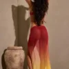 Gelato Ruched Midi Sarong i Yellow Multi