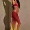 Gelato Ruched Midi Sarong i Yellow Multi