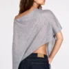 Ghalia gjennomsiktig jerseyponcho i grått