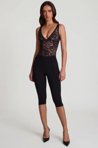Giuliana Ponte Jersey Cropped Capri-bukser i svart