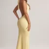 Hallie Modal halterneck-maxikjoler i Lemon Sherbet