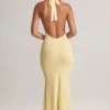 Hallie Modal halterneck-maxikjoler i Lemon Sherbet