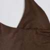 Halterneck-tanktop med åpen rygg i pecan-marmorert