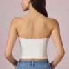 Hania Modal Broderie Anglaise Camisole-top i hvitt
