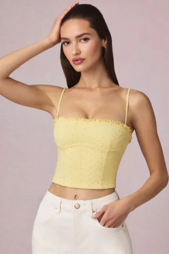 Hania Modal Broderie Anglaise Camisole-top i sitrongul