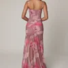 Haruna asymmetrisk korsettkjole med rynker i Blurred Floral