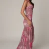 Haruna asymmetrisk korsettkjole med rynker i Blurred Floral