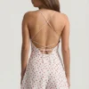 Helaia rynket ryggløs playsuit i kirsebærprint