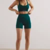 High Waist Define Luxe Mini Shorts i jadegrønn