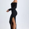 Honora Modal off-shoulder maxi-kjole med åpen rygg i svart