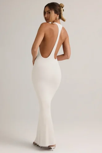 Imelda Modal Racerback Maxi-kjole i hvitt