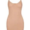 Intimates myk mesh-minikjole med V-hals i varm fersken