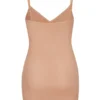 Intimates myk mesh-minikjole med V-hals i varm fersken