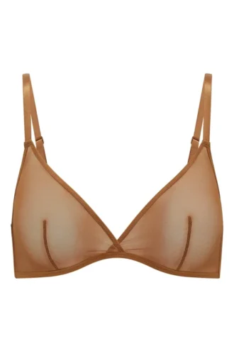 Intimates myk mesh-triangel-BH i ett lag i fargen Almond