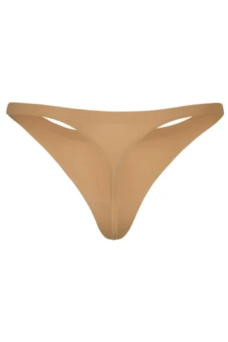 Intimates sømløs strikket tanga i karamell