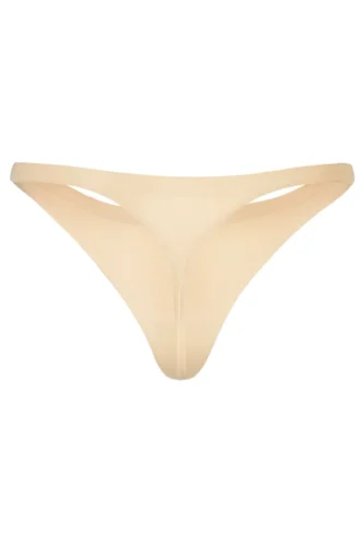 Intimates sømløs strikket tanga i varm fersken
