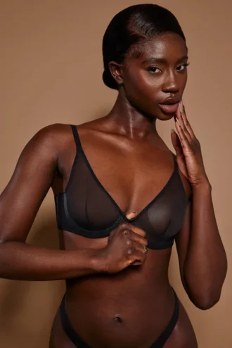 Intimates Soft Mesh enkeltsidig bh med bøyle i svart